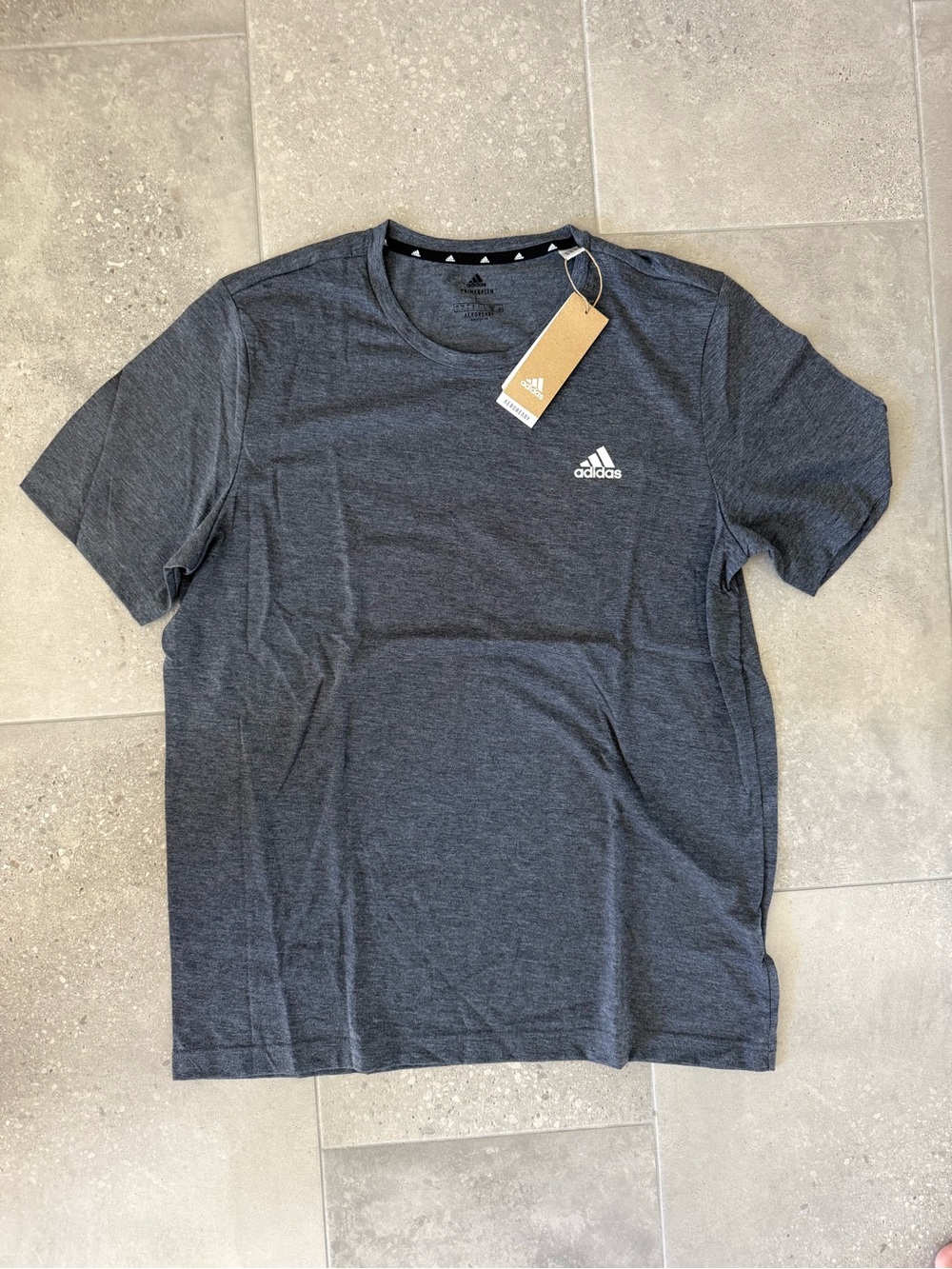 adidas Men’s Short Sleeve Crew Tee in Charcoal Gray